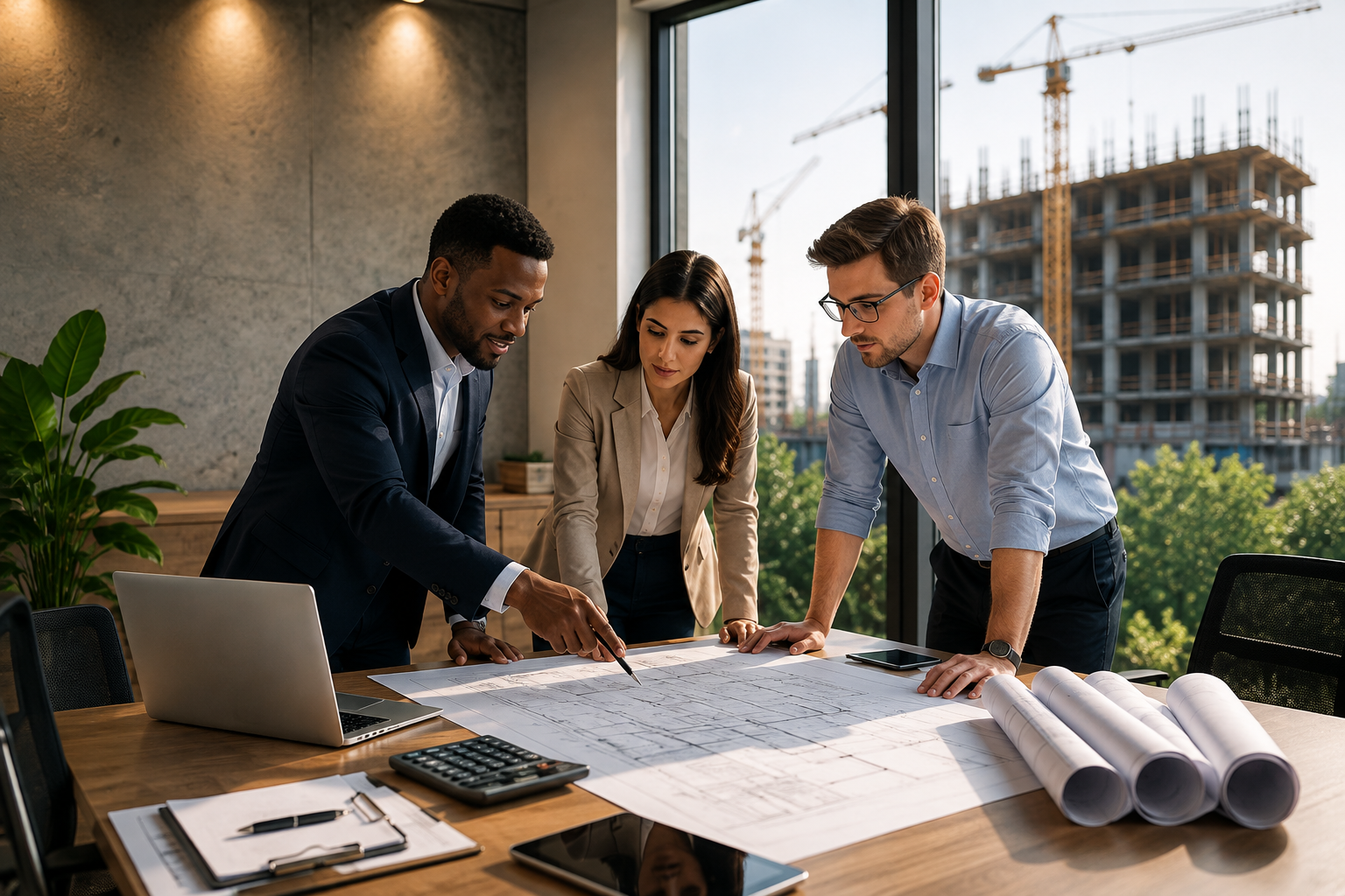 Construction project management on active jobsite