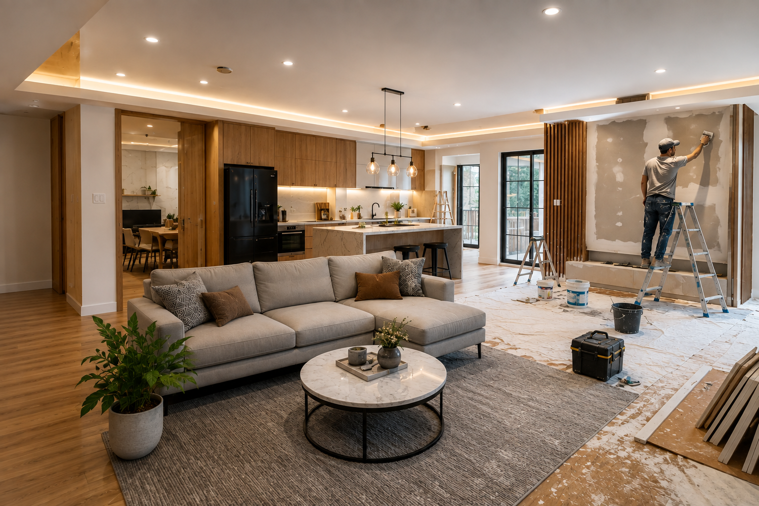 Renovated modern interior space